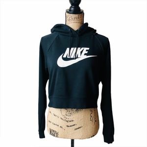 Nike Sportswear Cropped Black/White Women's Hoodie